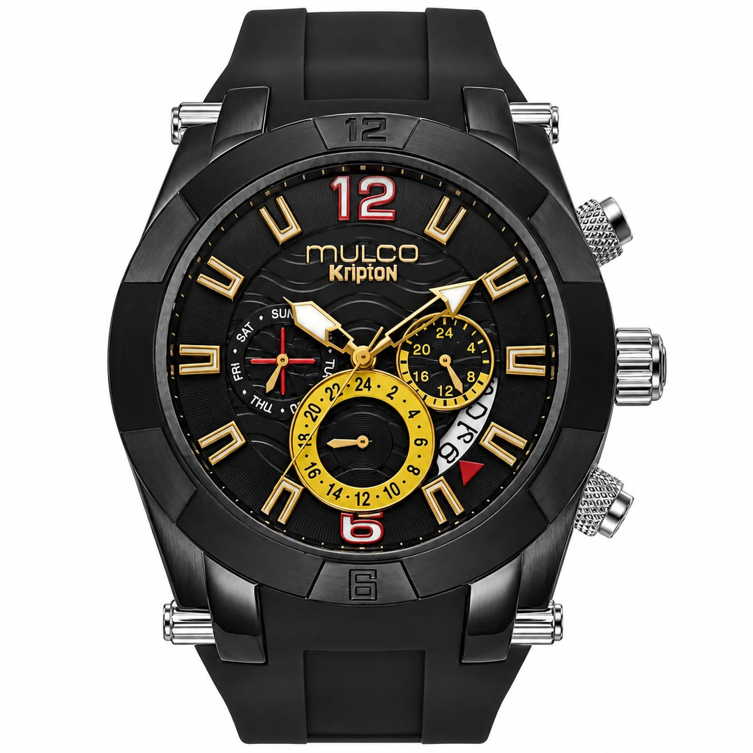 Reloj Mulco Kripton Royale Negro Amarillo