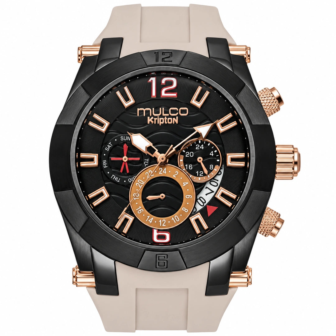 Reloj Mulco Kripton Royale Beige Negro-Rojo